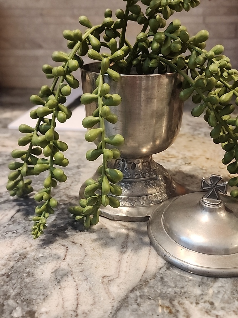 Pewter Metal Ornamental Dish Old German